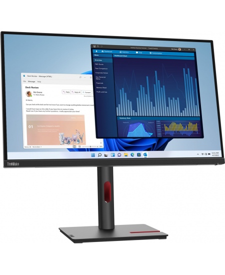 Lenovo ThinkVision T27p-30 27 ", IPS, 4K, 3840 x 2160, 16:9, 4 ms, 350 cd/m², Black, 60 Hz, HDMI ports quantity 1