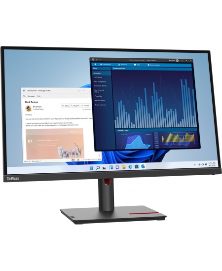 Lenovo ThinkVision T27p-30 27 ", IPS, 4K, 3840 x 2160, 16:9, 4 ms, 350 cd/m², Black, 60 Hz, HDMI ports quantity 1