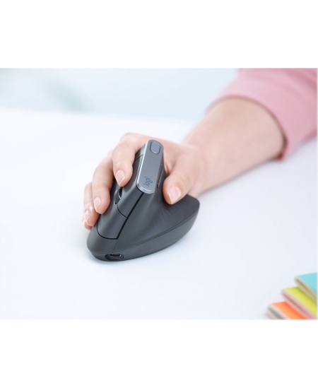 Logitech | Ergonomic Mouse | MX VERTICAL | Wireless | USB, Bluetooth | Graphite