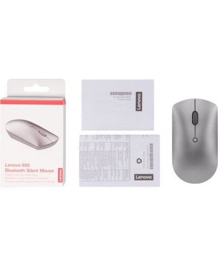 Lenovo | Silent Mouse | 600 | Optical Mouse | Dual-host Bluetooth 5.0 | Iron Grey | 1 year(s)