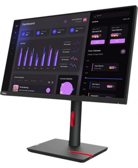 Lenovo ThinkVision T24i-30 23.8 ", IPS, FHD, 1920 x 1080, 16:9, 4 ms, 250 cd/m², Black, 60 Hz, HDMI ports quantity 1