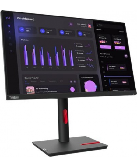 Lenovo ThinkVision T24i-30 23.8 ", IPS, FHD, 1920 x 1080, 16:9, 4 ms, 250 cd/m², Black, 60 Hz, HDMI ports quantity 1