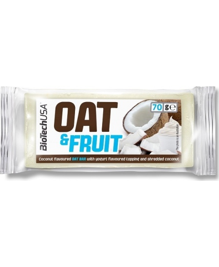 Avižinis batonėlis BioTechUSA Oat Bar, jogurtinis, kokoso skonio, 70 g