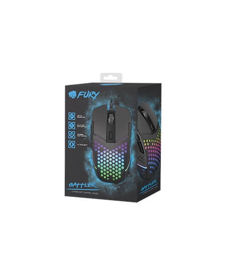Fury Battler, 6400 DPI, RGB LED light, Wired Optical Gaming Mouse