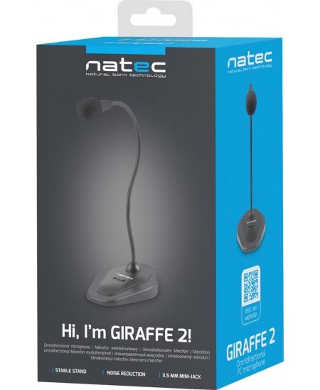 Natec Microphone NMI-1563 Girafee 2 Black, Wired