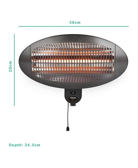 Tristar Heater KA-5286 Patio heater, 2000 W, Number of power levels 3, Suitable for rooms up to 20 m², Black, IPX4