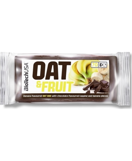 Avižinis batonėlis BioTechUSA Oat Bar, šokoladinis, su bananais, 70 g