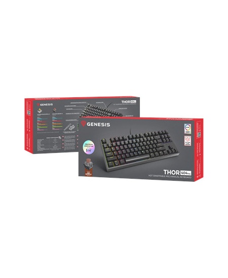 Genesis | Mechanical Gaming Keyboard | THOR 404 TKL RGB | Black | Mechanical Gaming Keyboard | Wired | US | USB Type-A | 1005 g 