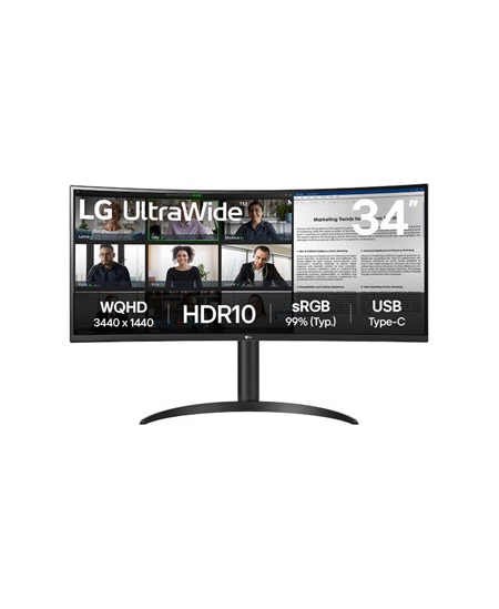 LG 34WR55QK-B | 34 " | VA | 21:9 | 100 Hz | 5 ms | 3440 x 1440 pixels | 300 cd/m² | HDMI ports quantity 2 | Warranty 24 mo