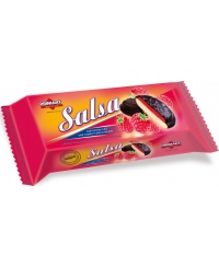 Sausainiai PRIMART Salsa, glaisyti, su aviečių įdaru, 130 g