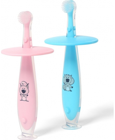 Babyono dantų šepetukas su siurbtuku nuo 6 mėn rožinis 551/02