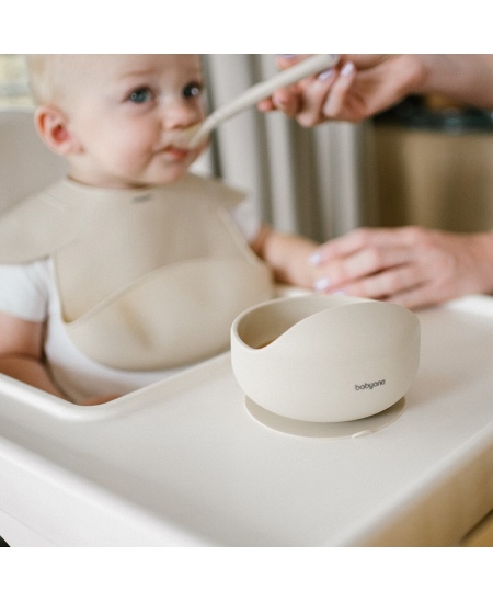 Babyono lėkštutė silikoninė neslystanti kreminė 1481/04