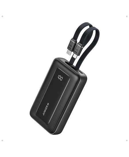 Anker | Power Bank | A1681G11 | 20000 mAh | USB-C 30W, Lightning 27W | Built-In USB-C and Lightning Cables | Black