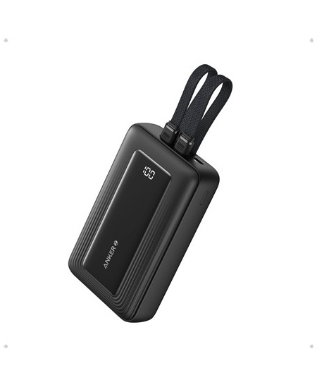 Anker | Power Bank | A1681G11 | 20000 mAh | USB-C 30W, Lightning 27W | Built-In USB-C and Lightning Cables | Black