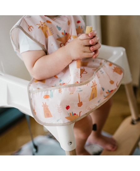 Babyono prijuostė neperšlampama su kišene nuo 6 mėn ūkininkas oranžinis 1641/02