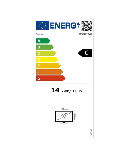 Samsung LS27D402GAUXEN | 27 " | IPS | 16:9 | 100 Hz | 5 ms | 1920 x 1080 pixels | 250 cd/m² | HDMI ports quantity 2 | Blac