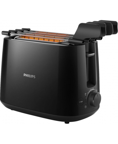 Philips | Daily Collection Toaster | HD2583/90 | Number of slots 2 | Housing material Plastic | Black