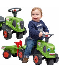 FALK Traktorek Baby Claas Zielony z Przyczepką + akc. od 1 roku