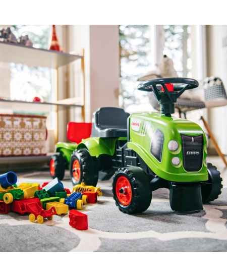 FALK Traktorek Baby Claas Zielony z Przyczepką + akc. od 1 roku