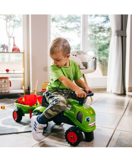 FALK Traktorek Baby Claas Zielony z Przyczepką + akc. od 1 roku