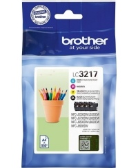 Brother LC3217 (LC3217VALDR) Rašalinių kasečių komplektas, Juoda, žydra, purpurinė, geltona