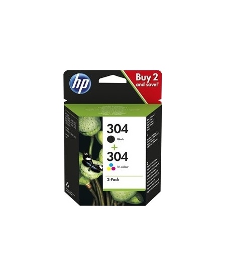 HP No.304 Kasėčių rinkinys (3JB05AE), juoda ir trispalvė kasetė