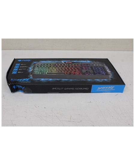 SALE OUT. FURY Spitfire Gaming Keyboard, US Layout, Wired, Black DAMAGED PACKAGING | Fury | Gaming Keyboard | Spitfire | Gaming 