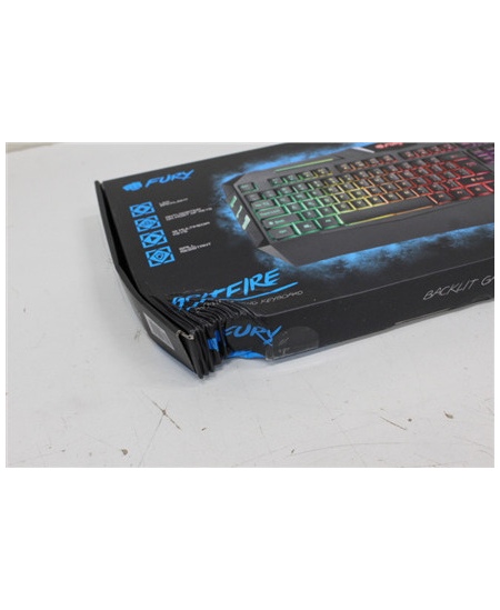 SALE OUT. FURY Spitfire Gaming Keyboard, US Layout, Wired, Black DAMAGED PACKAGING | Fury | Gaming Keyboard | Spitfire | Gaming 