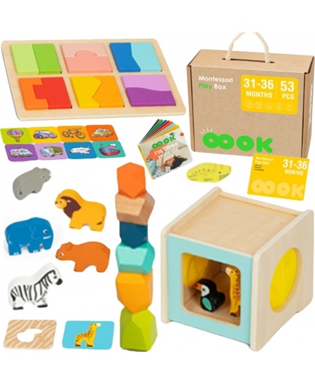 TOOKY TOY Box Pudełko XXL Montessori Edukacyjne 7w1 Sensoryczne 31-36 Mies.