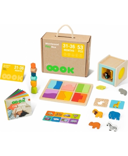 TOOKY TOY Box Pudełko XXL Montessori Edukacyjne 7w1 Sensoryczne 31-36 Mies.