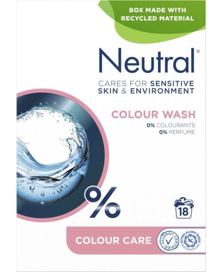 NEUTRAL skalbimo milteliai Colour Wash, 18W, 1,188kg