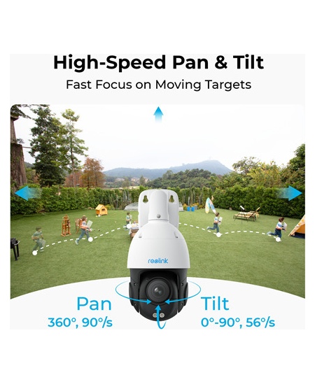 Reolink | 4K 360° Auto-Tracking PoE Camera with 5X Optical Zoom | P840 | 8 MP | f=2.7-13.5mm/Max. F1.6 | Power over Ethernet (P