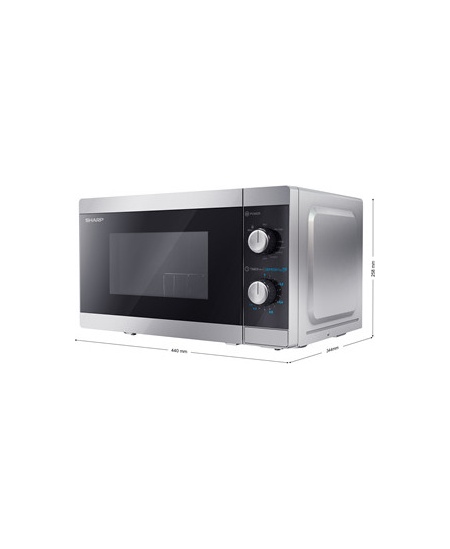 Sharp | Microwave Oven with Grill | YC-MG01E-S | Free standing | 800 W | Grill | Silver