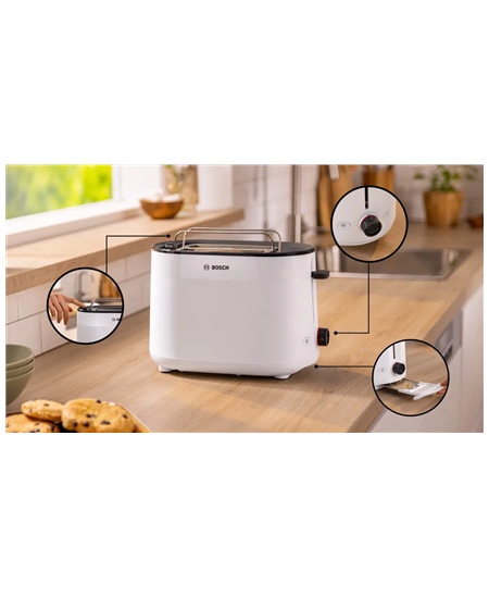 Bosch Compact Toaster | TAT2M121 MyMoment | Power 950 W | Number of slots 2 | Housing material Plastic | White