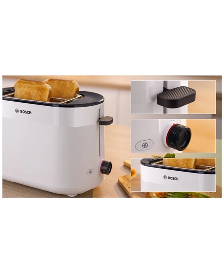 Bosch Compact Toaster | TAT2M121 MyMoment | Power 950 W | Number of slots 2 | Housing material Plastic | White