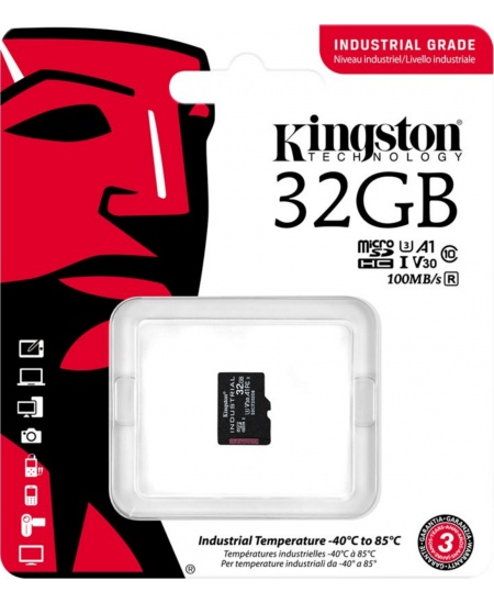 Kingston | UHS-I | 32 GB | microSDHC/SDXC Industrial Card | Flash memory class Class 10, UHS-I, U3, V30, A1