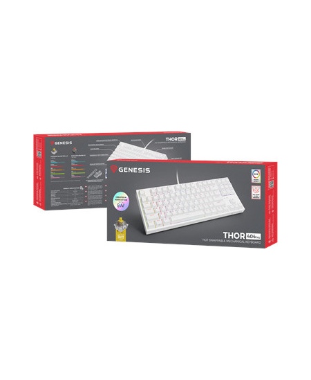 Genesis | Mechanical Gaming Keyboard | THOR 404 TKL RGB | White | Mechanical Gaming Keyboard | Wired | US | USB Type-A | 1005 g 