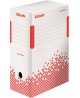 Archyvinė dėžė ESSELTE, 150 x 250 x 350 mm, balta-raudona