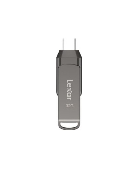 Lexar | 2-in-1 Flash Drive up to 100MB/s read | JumpDrive Dual Drive D400 | 32 GB | Type-C and Type-A USB 3.1 | Grey