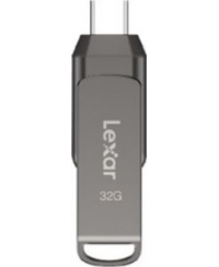 Lexar | 2-in-1 Flash Drive up to 100MB/s read | JumpDrive Dual Drive D400 | 32 GB | Type-C and Type-A USB 3.1 | Grey