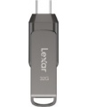 Lexar | 2-in-1 Flash Drive up to 100MB/s read | JumpDrive Dual Drive D400 | 32 GB | Type-C and Type-A USB 3.1 | Grey