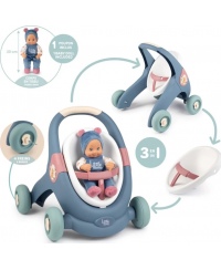 SMOBY Little Chodzik Pchacz 3w1 Wózek dla Dzieci + Lalka Bobas