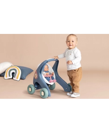 SMOBY Little Chodzik Pchacz 3w1 Wózek dla Dzieci + Lalka Bobas