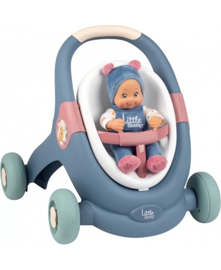 SMOBY Little Chodzik Pchacz 3w1 Wózek dla Dzieci + Lalka Bobas