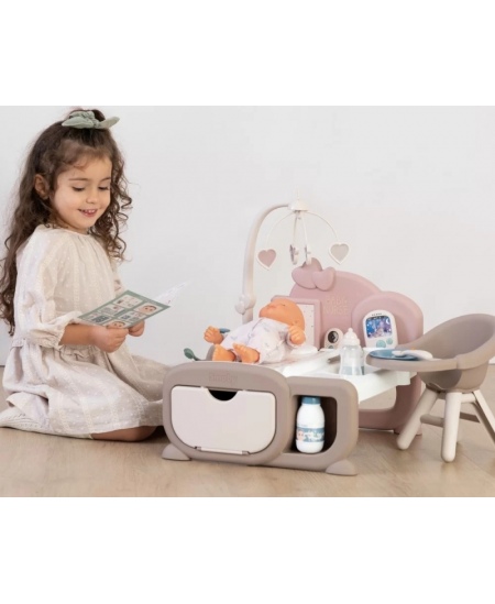 SMOBY Baby Nurse Elektroniczny Duży Kącik Opiekunki dla Lalki 19 akcesoriów