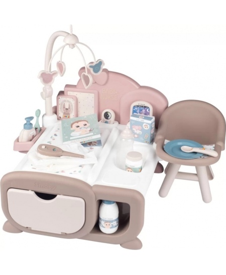 SMOBY Baby Nurse Elektroniczny Duży Kącik Opiekunki dla Lalki 19 akcesoriów