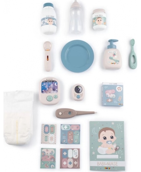 SMOBY Baby Nurse Elektroniczny Duży Kącik Opiekunki dla Lalki 19 akcesoriów