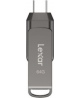Lexar | 2-in-1 Flash Drive up to 130MB/s read | JumpDrive Dual Drive D400 | 64 GB | Type-C and Type-A USB 3.1 | Grey