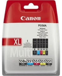 Canon PGI-550XL PGBK/CLI-551 (6431B009) Rašalinių kasečių komplektas, PGBK/C/M/Y/BK