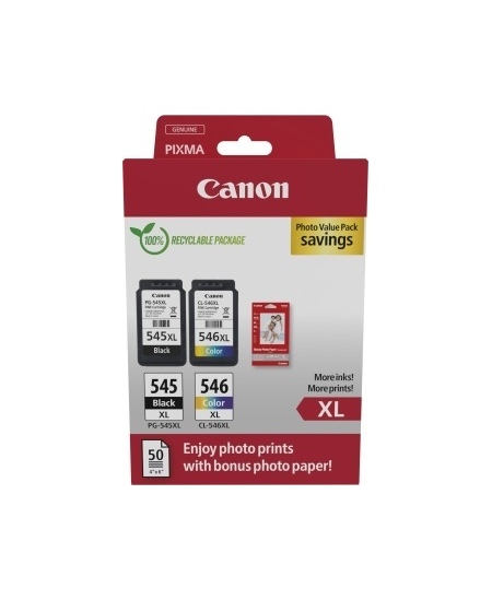 Canon PG-545XL/CL-546XL (8286B011) Photo value pack Rašalinių kasečių komplektas, BK/CMY